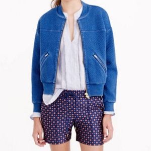 J.Crew Quilted Indigo Bomber Jacket